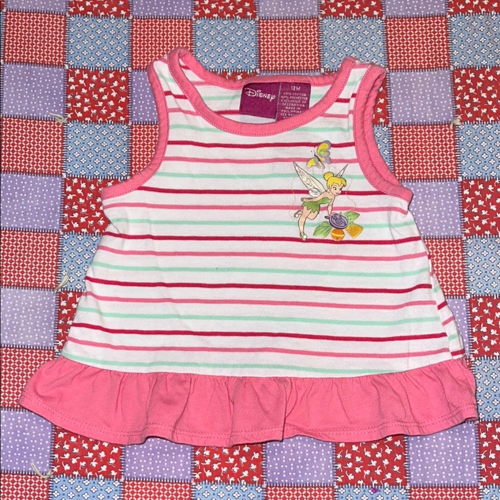 Disney Pink Striped Tinkerbell Kids Top